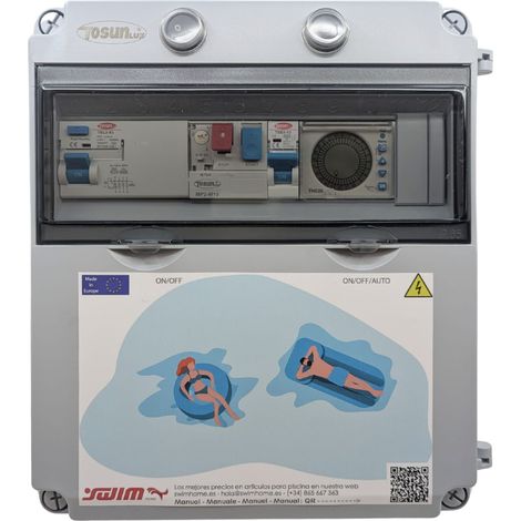 Cuadro Eléctrico Piscina  Trifásico 60W 12V IP65  Bomba Agua 0,5CV O 4A