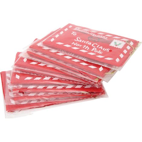Enveloppes de noël en tissu Non tissé, 10 pièces, petits porte-cartes cadeaux de vacances pour décor d'arbre de noël, argent, cadeaux de fête, rouge (1/5)