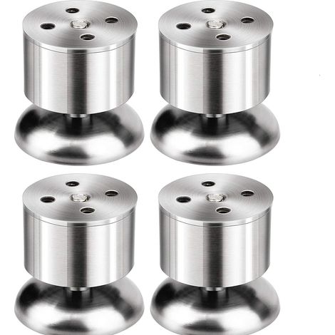Un ensemble de 4 pieds de meubles de cuisine réglables en acier inoxydable avec vis (hauteur réglable de 0 à 10 mm), adaptés aux bureaux, bureaux à domicile, cuisines, canapés, lits, tables, etc. (1/5)