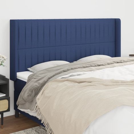 Kopfteil mit Ohren Blau 183x16x118/128 cm Stoff (1/5)