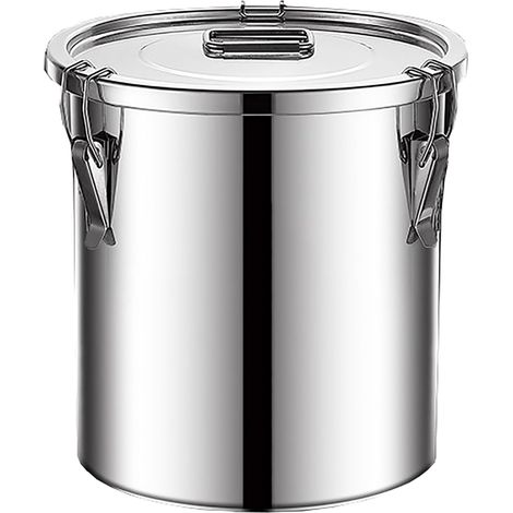 Cubo para sopa, cubo sellado de acero inoxidable 304, latas selladas de harina/aceite aptas para uso alimentario, para almacenamiento/conservación/transporte (6 L) (1/5)