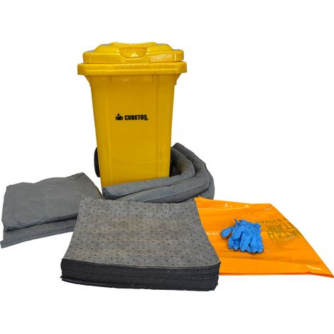 Kit de absorbentes Universal en contenedor de basura de 80 litros (1/3)