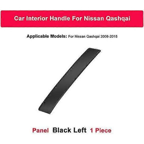 Poignées de porte intérieures pour Nissan Qashqai 2008-2015, noir et argent, en fibre de carbone - Poignées de porte intérieures - Noir L (1/5)