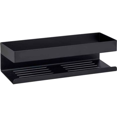 Estantería de pared Wenko Genova negro acero inoxidable 30x8x10,5 cm (1/2)