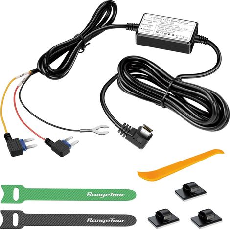 Dash Cam Hardwire Kit, Cordon d'alimentation pour Chargeur de caméra de Tableau de Bord de Voiture 12V-24V à 5V, 3 noyaux, ACS Mini Type (1/5)