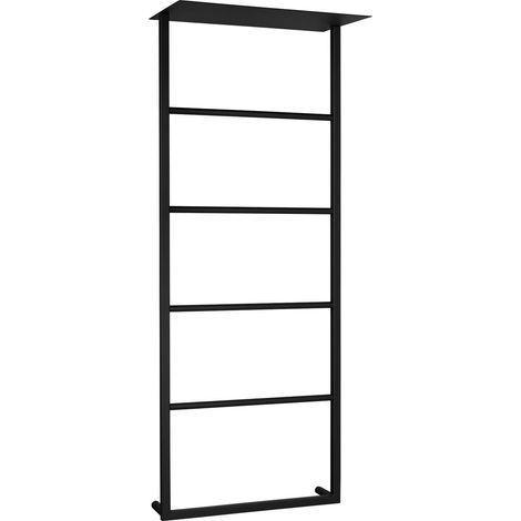 SKA porte-serviettes mural avec étagère 454x1184x252mm, noir mat (1/4)