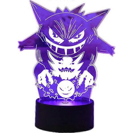 Veilleuse Gengar elfe de dessin animé, illusion 3D, lumière LED pour enfants (1/5)