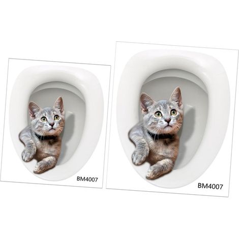 2 stickers WC étanches motifs décoratifs, pour abattant/réservoir, faciles à poser/enlever - 2530cm