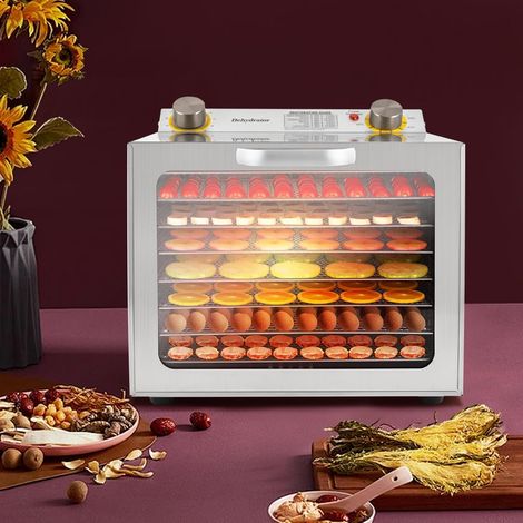 400W 8 étages Déshydrateur alimentaire en acier inoxydable, déshydrateur alimentaire avec régulateur de température 30-90℃, séchoir à sec, pour types de fruits, légumes, viande (1/5)
