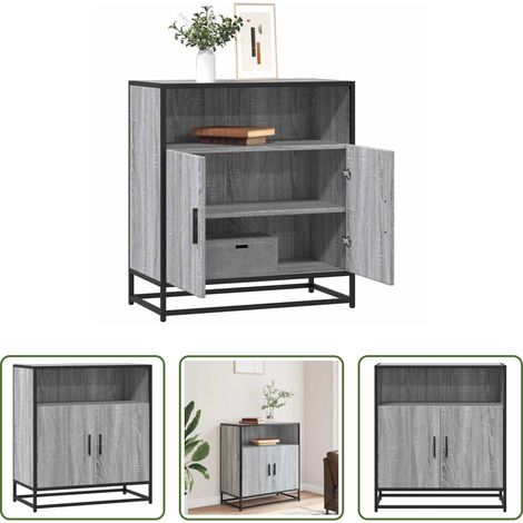 Holzwerkstoff - Sideboard Grau Sonoma 68x35x76 cm Holzwerkstoff (1/5)