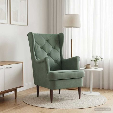 Fauteuil Vert Mer Velours vidaXL