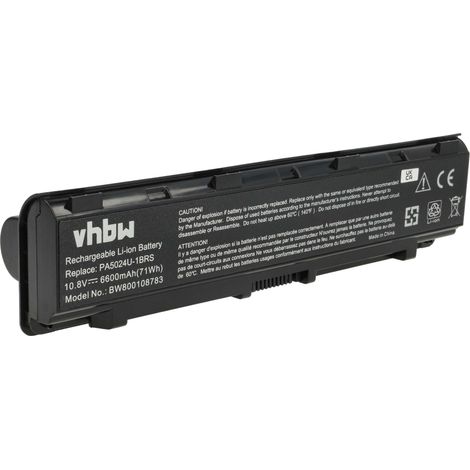 vhbw Akku Ersatz für Toshiba PABAS259, PA5110U-1BRS, PABAS261, PABAS260, PABAS263, PABAS262, PABAS271 für Notebook (6600 mAh, 10,8 V, Li-Ion) (1/5)