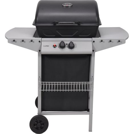 Gril à gaz 5,5 kW, 2 brûleurs, acier 97,3 × 53 × 102 cm