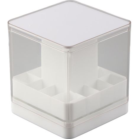 Boîte De Rangement À Rouge À Lèvres Transparente Avec Couvercle - Design Levant 12 Grilles - Pour Organisation Cosmétique Sur Coiffeuse - Lot De 1 (1/5)