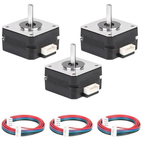 3pcs Moteur Pas à Pas Nema 17 42x23mm, 16Ncm 1,8° Par Tour, 3,6 V/1A, 2 Phases 4 Fils avec 1m Câble pour Imprimante 3D, Fraiseuse CNC, Bras Robotiques, Graveurs Laser (1/5)