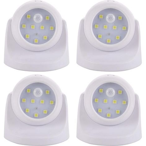 Lot de 2 lampes à détecteur de mouvement à piles 360° (blanches) (1/2)