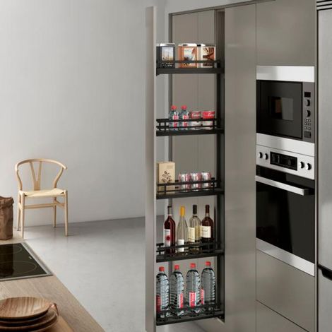 Columna extraíble FLAT Antracita  - Acero antracita-Melamina antracita / 200 / 162-168D x 1850H x 498L mm
