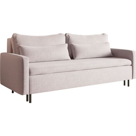Selsey Umpro – 3-Sitzer Sofa mit Schlaffunktion und Bettkasten, Chenille, Hellbeige