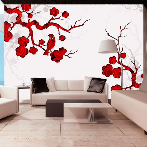 Papier peint Buisson rouge - 200 x 140 cm (1/4)