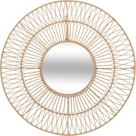 Miroir Déco Corde "Millie" 75cm Naturel (1/4)
