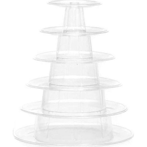 Présentoir à macarons rond à 6 étages en plastique transparent, présentoir à gâteaux, présentoir à macarons, présentoir à cupcakes, plateau de présentation pour desserts (1/5)