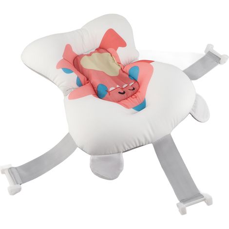 Coussin de bain pour bébé, mains libres, filet flottant doux, support de baignoire pour nourrissons, rose (1/5)
