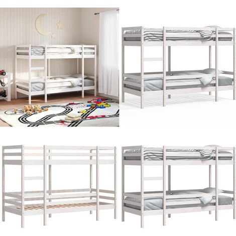 Etagenbett Weiß 90x190 cm Massivholz Kiefer - Holzbett - Etagenbett - Doppelbett - Jugendzimmer - Kinderschlafzimmer - Home & Living
