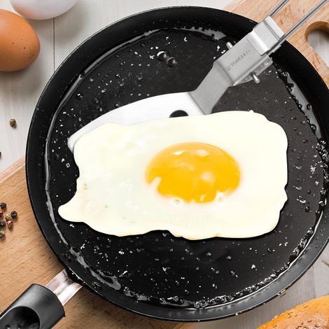 Spatule pliante en acier inoxydable TOMSHOO pour la cuisine en plein air, le camping, la randonnée, les barbecues et les pique-niques (1/3)