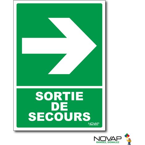 Panneau Sortie de secours à droite - Rigide A5 - 4600765