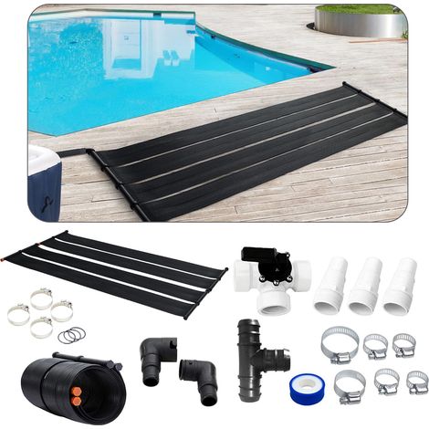 Arebos – Réchauffeur de piscine solaire 2 x 300 cm – Débit max 10 000 L/h – Installation facile – Économie d'énergie – Matériau résistant aux UV