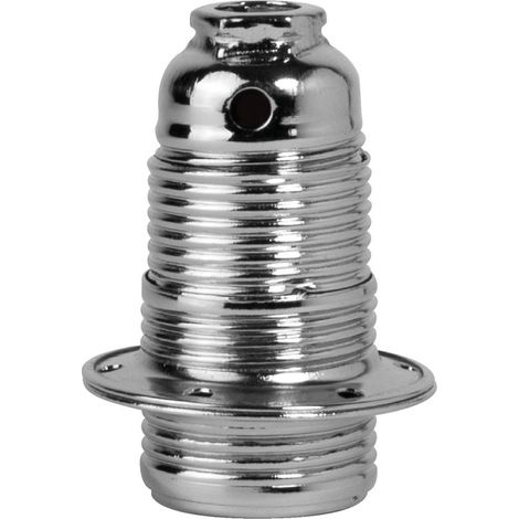 Douille métal E14 filetée chromé, double bague - Tibelec (1/5)