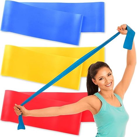 Bandes De Resistance - 56 Pouces - TPE Sans Latex - Pour Rehabilitation Physiotherapie Yoga Pilates Et Entrainement - Lot De 3 (1/3)