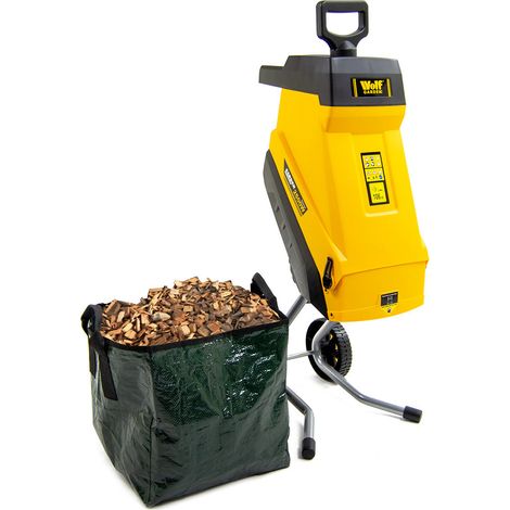 Electric Shredder Wolf Garden Cutter 2500w with 45L Collection Bag
