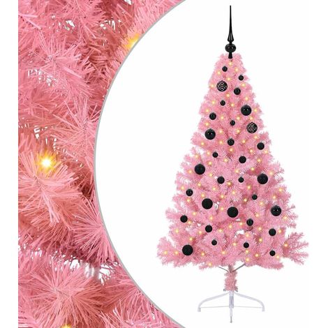 Árbol de Navidad Artificial Preiluminado Rosa 150 cm PVC vidaXL