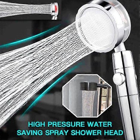 Consommation d'eau économique et pommeau de douche haute pression à jet rotatif à 360° effet pluie pour salle de bain - Douche à pression manuelle (1/5)