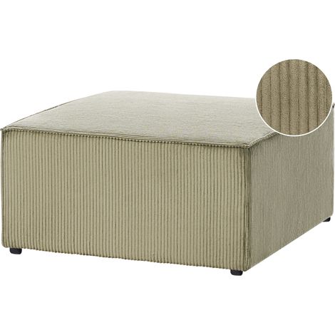 Otomana de pana verde oscuro 83 x 83 cm reposapiés diseño moderno Lemvig