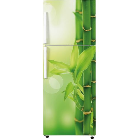 Stickers Frigo - Bambou - 65x150 cm - Idéal pour frigo 55x150 cm - Adhésif BRILLANT (1/2)