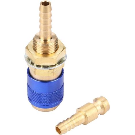 M6 Connecteur Rapide de Gaz et d'Eau Adaptateur Refroidi à l'Eau et Gaz pour Raccord de Chalumeau MIG TIG Raccord de Torche de Soudeuse(Gold) (1/5)
