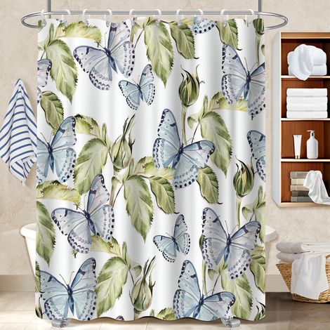 Rideau de douche en polyester 180x180 avec anneaux voile de douche pour salon de coiffure (1/5)