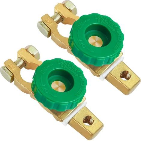 Set da 2 interruttori di batteria 12V - Interruttore principale 400A in lega di zinco placcato rame con tampone anticorrosione, ideale per auto, camion e imbarcazioni (1/5)