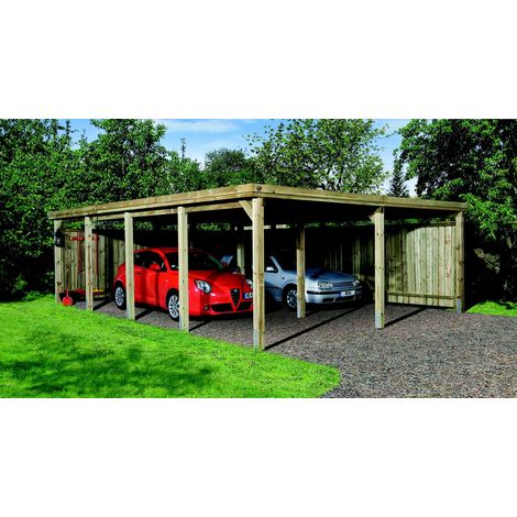 Flachdach-Carport 618 Gr. 3 mit Trapezblech
