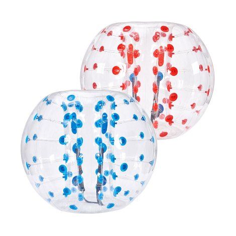 Aufblasbarer Bump Ball Bumper Stoßball 2 Stk. 1,2 m x 1,03 m, Menschlicher Kollisionsball, PVC-Körperblasen-Bounce-Ball für Outdoor-Aktivitäten, Rote + Blaue Punkte Aufblasbar Bumper Ball (1/5)