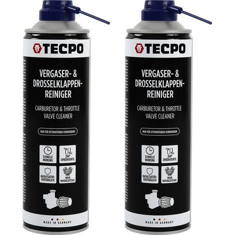 TECPO Vergaser- und Drosselklappenreiniger 2x 500ml Lösemittel AGR Ventil Reiniger Carburetor Cleaner Einspritzdüsen Düsenreiniger Ansaugreiniger