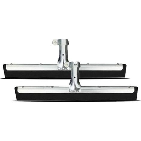 Lot de 2 raclette à manche pour sol en métal-caoutchouc coloris gris - Longueur 35 cm -JUANIO (1/4)