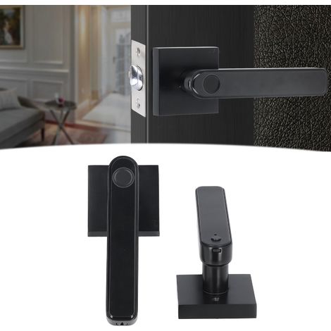 Serrure de porte à empreinte digitale haute sécurité, technologie semi-conductrice, accès en une seule étape, serrure intelligente à empreinte digitale pour la maison, noire (1/5)