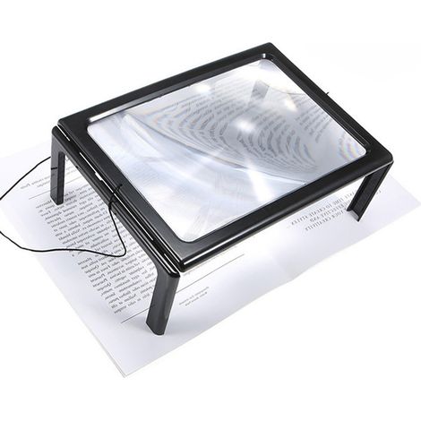 lupa de lectura, aumento de 5x, 50 LED, lente acrílica ancha, soporte plegable manos libres, para personas mayores y trabajos de precisión. (1/5)