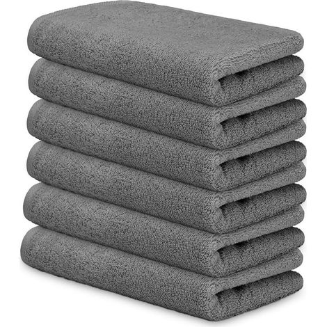 6er-Set Handtücher, 30 x 50 cm, Baumwolle, 450 g/m², weich und saugfähig, für Zuhause, Hotel und Spa (1/5)