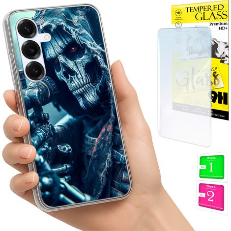 Custodia per Samsung Galaxy S25 FE, cover fotografica, cover posteriore + vetro 9H (1/5)
