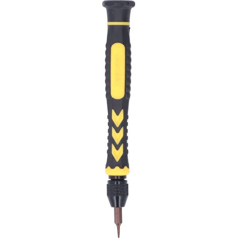 Kit d'outils de réparation multifonctionnel comprenant un tournevis, un assortiment d'embouts et une douille pour le démontage d'appareils électroniques.