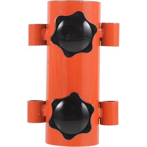 Stabilisateur pour arceau de tente double - Métal - Point de fixation pour arceau de tente de camping - Base de réglage pour arceau - 10 x 3,7 cm - Orange (1/5)